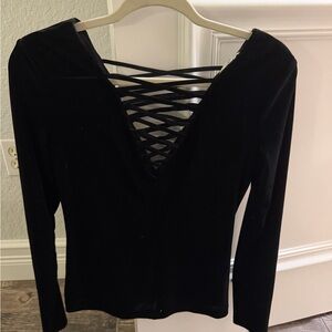 Bailey/44 Black Women's Long Sleeve Velvet Top